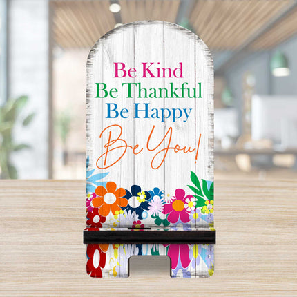 Be You! Cell Phone Stand Family Decor Wood Mobile Tablet Holder Charging Station Organizer - 892066-2