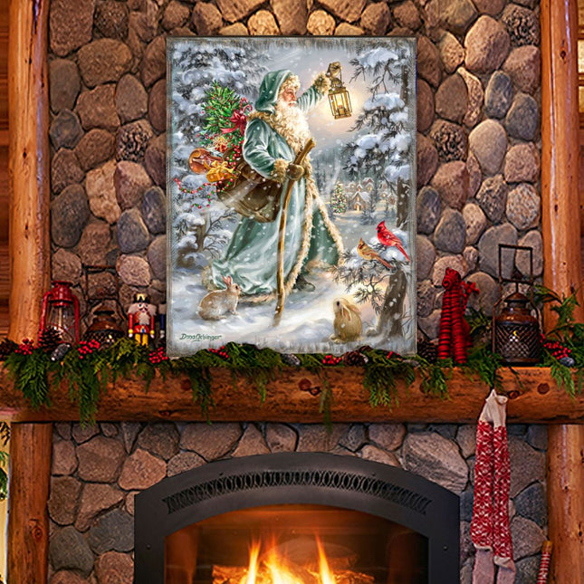 Saint Nicholas Wooden Wall Art by D. Gelsinger - Christmas Santa Snowman Decor - 95679B-DG-0