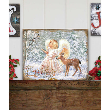 Sweet Christmas Blessings Wooden Wall Art by D. Gelsinger - Nativity Holiday Decor - 95660B-1703-4