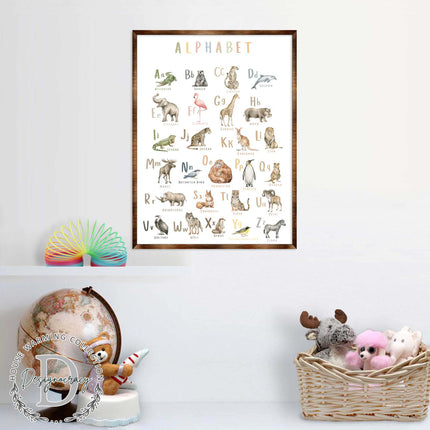 Animal Alphabet Art - Wooden Educational Art - Wall Decor - Homeschool Decor - Classroom Decor - Playroom Decor - Nursery Wall Art - Art For Kids - 310211-3