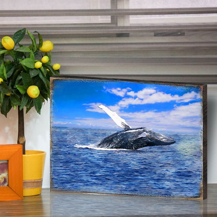 Whale Wood Wooden Coastal Wall Art by Nature Wonders - Coastal Sea-Life Decor - 95257B-3