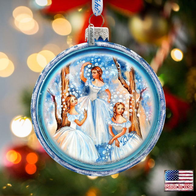 Snowflakes Glass Ornament by G. DeBrekht - Christmas Decor - 764-721-0