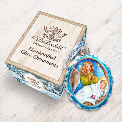 Watching Over You Angel Mercury Glass Ornament by G. DeBrekht - Nativity Holiday Decor - 773028-2
