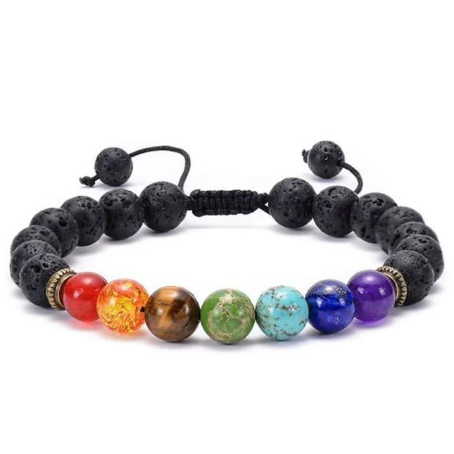 7 Chakra and Lava Stones Braided Bracelet For Men/Women-0