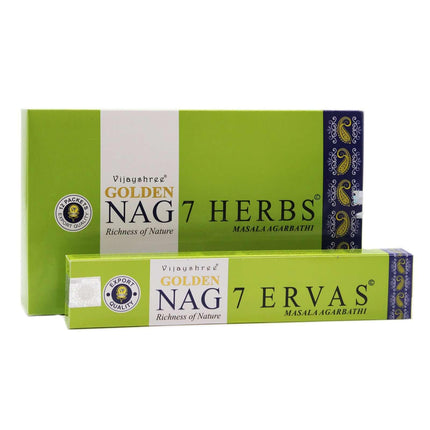 7 Herbs Golden Nag | Incense Sticks Joss 15g | Premium Scents | Fragrance | Hand Rolled | Yoga | Aromatherapy | Meditation