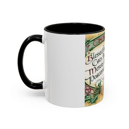 Blessed Holiday Accent Mug – 11oz Ceramic Gift with Heart & Crown Design