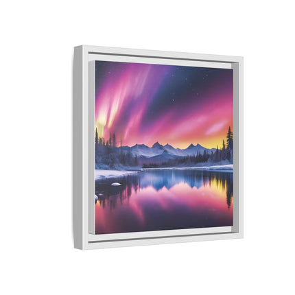 Framed Matte Canvas - Aurora Lake Landscape Wall Art