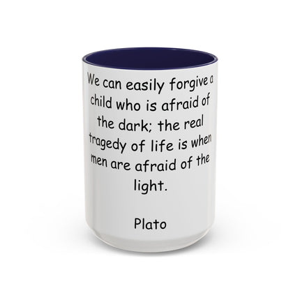 Plato Quote Ceramic Mug – 15oz Accent Cup for Daily Wisdom