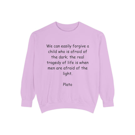Plato Quote Sweatshirt — "We can easily forgive a child..." Classic Philosophy Crewneck