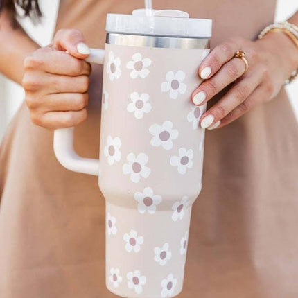 Large Thermal Insulated Water Cup (1200ml) with Straw – Stylish Patterns-6