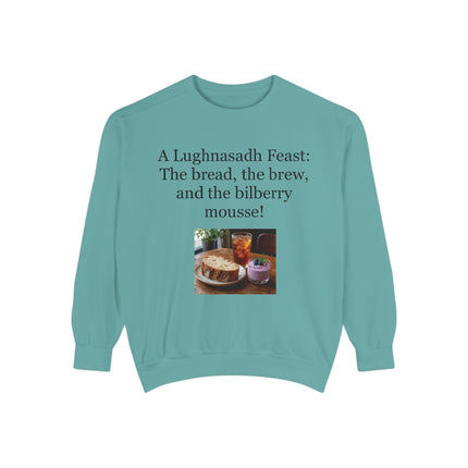 Lughnasadh Feast Sweatshirt — "The bread, the brew, and the bilberry mousse!"