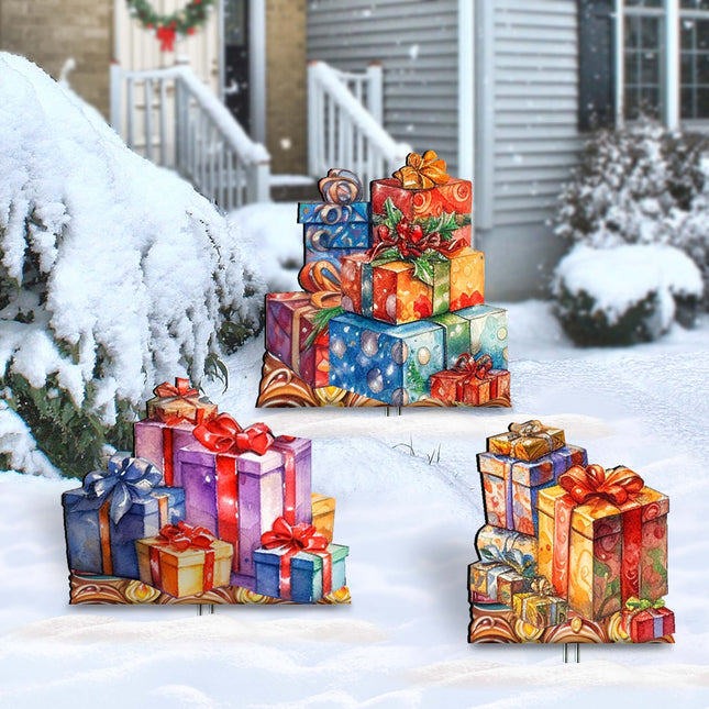 Christmas Gifts Outdoor Garden Decor Set of 3 by G. Debrekht - Christmas Decor - 8191500-1M3-0