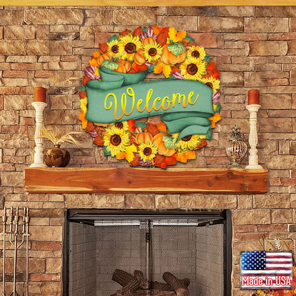 Flower Fall Holiday Door Wreath by G. DeBrekht - Thanksgiving Halloween Decor - 8185305-2H-3