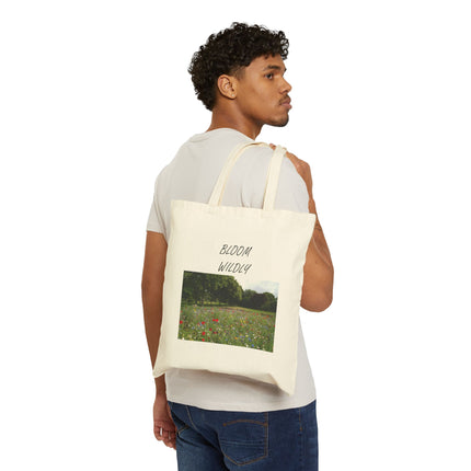 Tote — "Bloom Wildly" Wildflower Canvas Market Bag