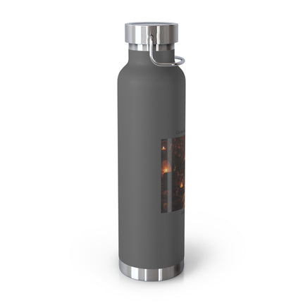 22oz Copper Vacuum Bottle — "Cacao doesn’t wake me up, it brings me home" Warm Rustic Coffee Thermos