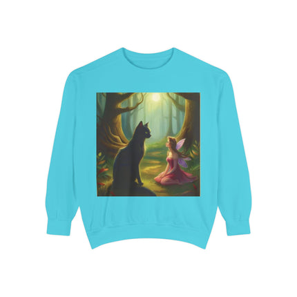 Fairy Princess & Black Cat Forest Sweatshirt