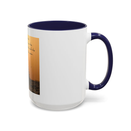 Shipwreck Sunset Coffee Mug — "Be Careful Who You Let On Your Ship" Inspirational Accent Mug