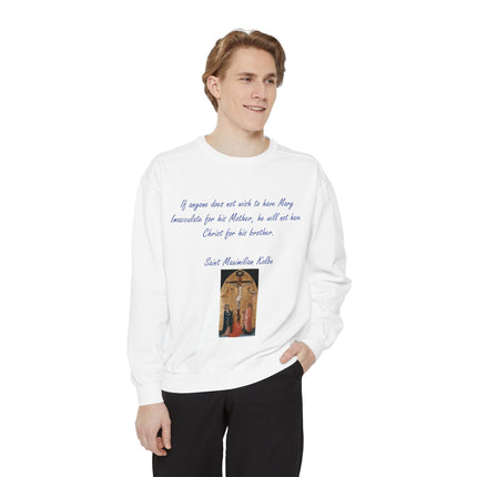 Saint Kolbe Marian Sweatshirt – Unisex Garment-Dyed Faith Wear
