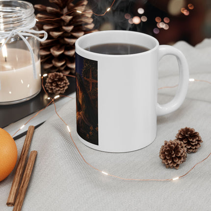 Brigid's Fire Ceramic Mug – Imbolc Bonfire & Renewal Coffee Cup (11oz/15oz)