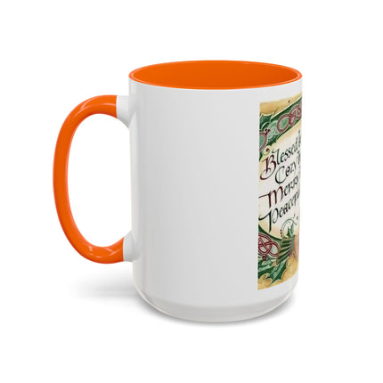 Blessed Be Your Holidays Coffee Mug — Holiday Celtic Greeting Accent Mug (11/15oz)