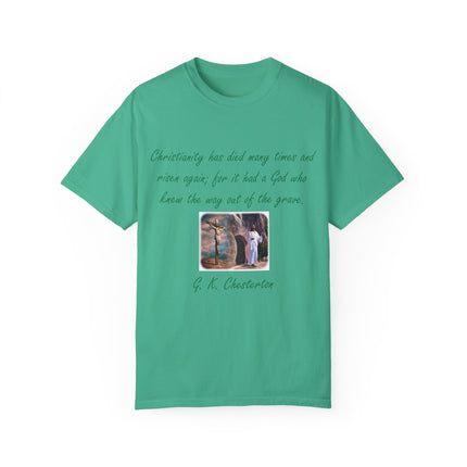 Chesterton Quote T-Shirt – Resurrection Design – Unisex Tee