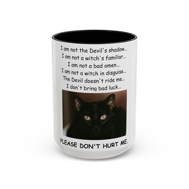 Accent Mug – Black Cat Print – Ceramic Drinkware – 15oz