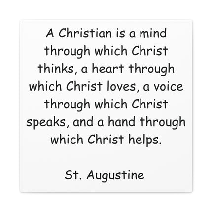 St. Augustine Quote Matte Canvas Wall Art — "A Christian is a mind..."