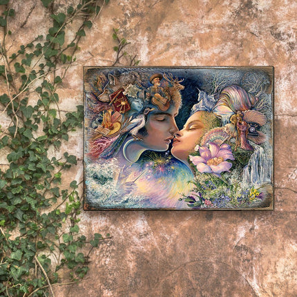 Prelude to a Kiss Fantasy Wooden Wall Art by Josephine Wall - Fantasy Decor - 852150-JW-2