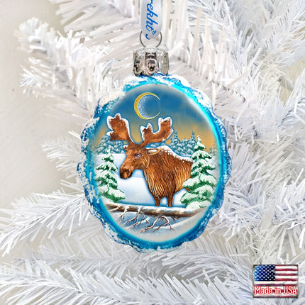 Moose Mercury Glass Ornament by G. DeBrekht - Wildlife Holiday Decor - 771025-1