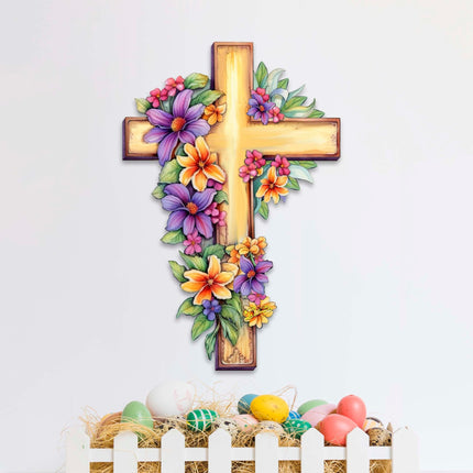 Garden Serenity Cross Holiday Door Decor by G. Debrekht - Easter Spring Decor - 8688168H-2