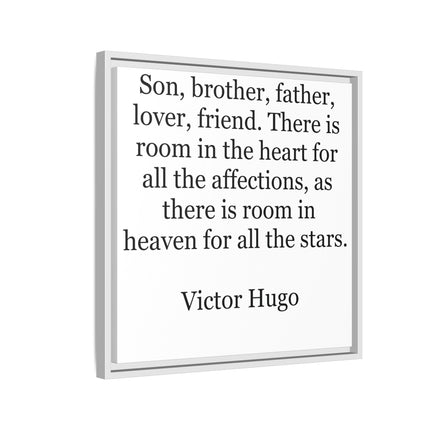 Victor Hugo Quote Wall Art - Framed Matte Canvas Tribute for Son, Brother, Father