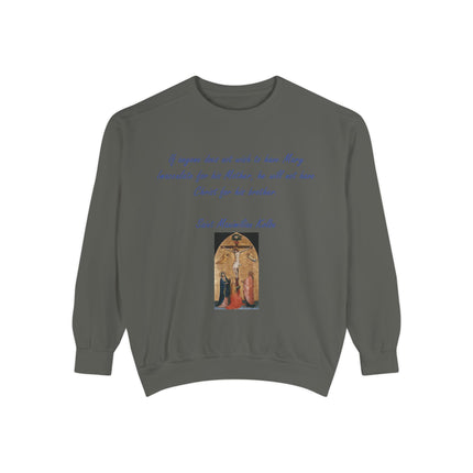 Saint Kolbe Marian Sweatshirt – Unisex Garment-Dyed Faith Wear