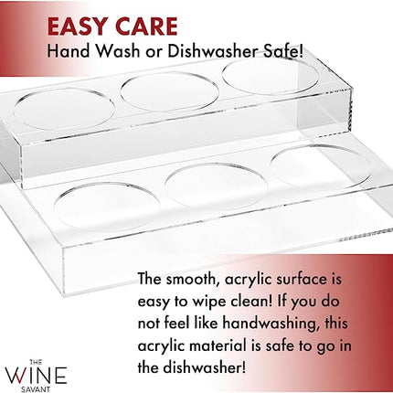 Acrylic Bottle Holder, Coffee Syrup Rack Display Case | 2-Tiered 6 Bottle | Wine Bar Bottle Rack, Clear Shelf Rack for Kitchen, Countertop, Fridge Pantry Storage Organizer - Wine, Soda, Cans, Liquor-4