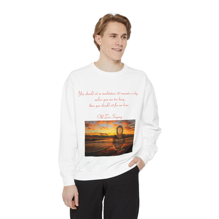Meditation Quote Sweatshirt – Unisex Garment-Dyed Comfort Wear