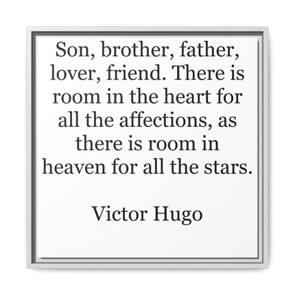 Victor Hugo Quote Wall Art - Framed Matte Canvas Tribute for Son, Brother, Father