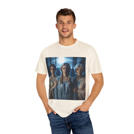 Mystical Sisterhood Tee – Garment-Dyed Shirt of Triple Goddess