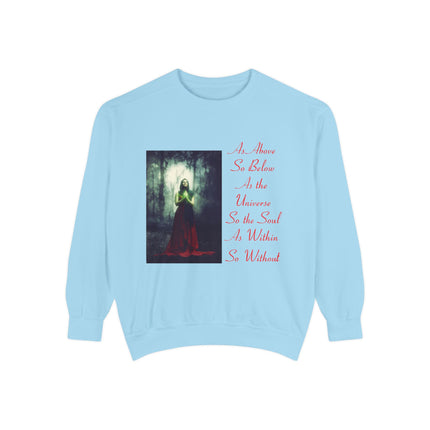 Inspirational Sweatshirt – “As Above So Below” Wiccan Design (Unisex)