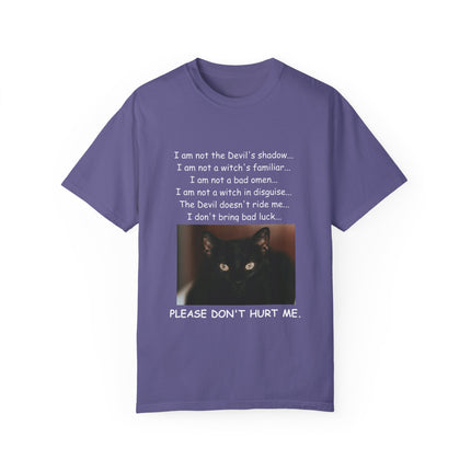 Unisex Cat-Themed T-Shirt – "Please Don't Hurt Me" Design