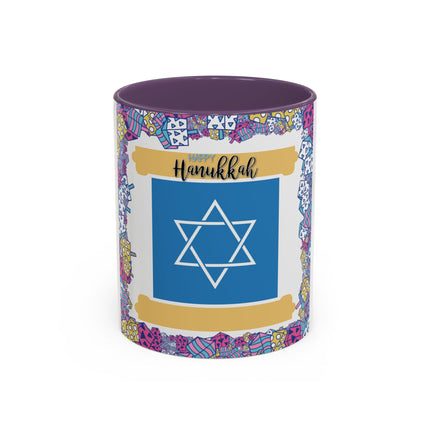 Happy Hanukkah Mug – 11oz Accent Ceramic Cup for Festive Joy