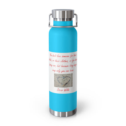 22oz Copper Insulated Bottle – Heart Design Gift Idea