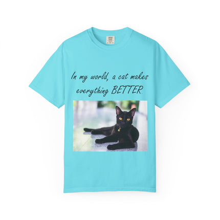 In My World Cat T-Shirt – Unisex Garment-Dyed Tee for Cat Lovers