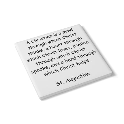 Inspirational Christian Ceramic Coaster - St. Augustine Quote