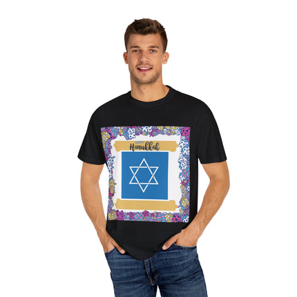 Happy Hanukkah Tee – Unisex Garment-Dyed Shirt for the Festival of Lights