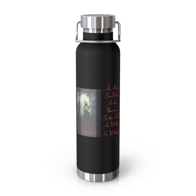 Inspirational Copper Bottle – “As Above So Below” Wiccan Design, 22oz