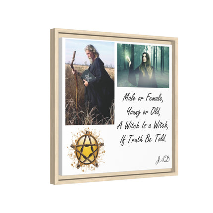 Witch Quote Framed Canvas Print — "A Witch is a Witch" Decor
