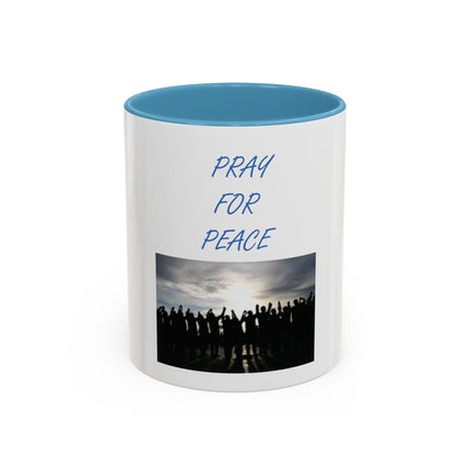Pray for Peace Accent Coffee Mug — Inspirational Religious Prayer Mug (11/15oz)