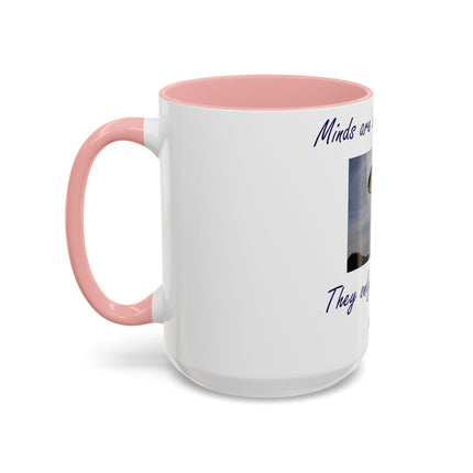 Parachute Quote Accent Mug – 15oz Ceramic Cup for Open Minds