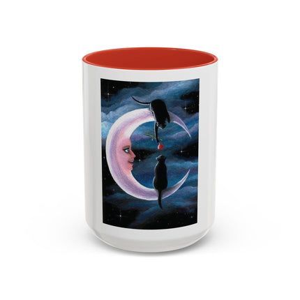 Moonlit Cat Coffee Mug — Whimsical Night Sky Art for Cat Lovers (11/15oz)