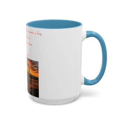 Zen Quote Accent Mug – 15oz Ceramic Cup for Mindful Mornings