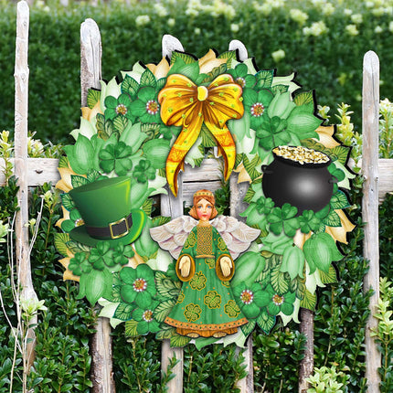 St Patrick's Day Wreath Irish Holiday Door Decor by G. DeBrekht - Celtic Decor - 8185318H-2